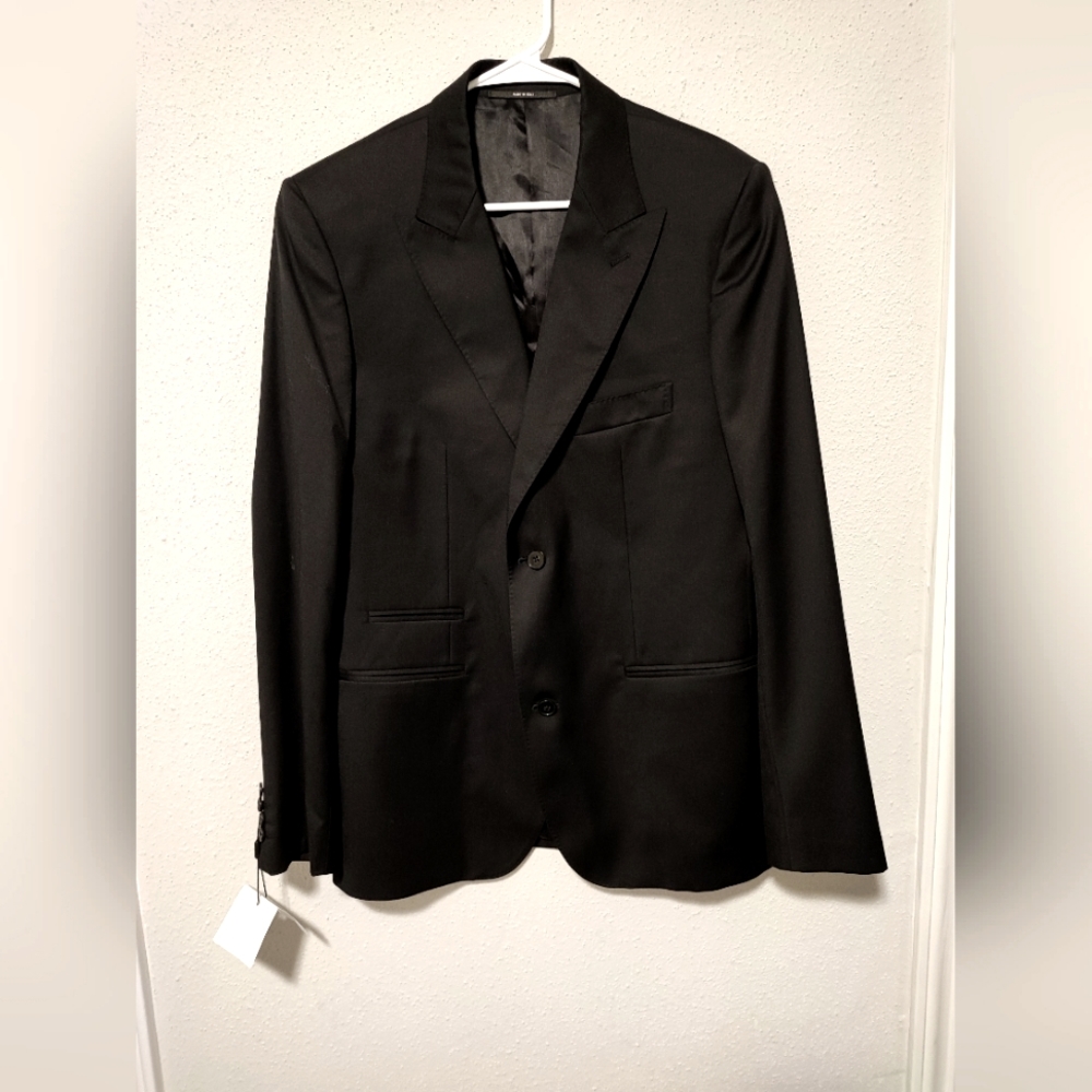 Hermes Men's Uniform Black Wool Jacket Sport Coat Blazer EU size 50